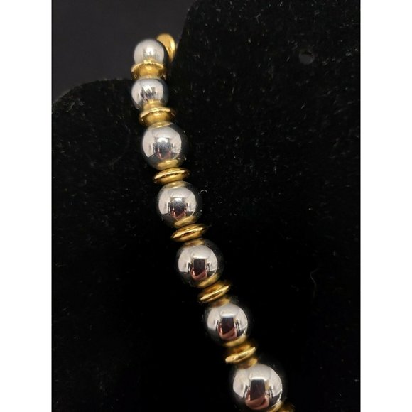 Liz Claiborne Gold and Silver Tone Graduated Bead 17.5 in. Choker Necklace - Picture 3 of 6